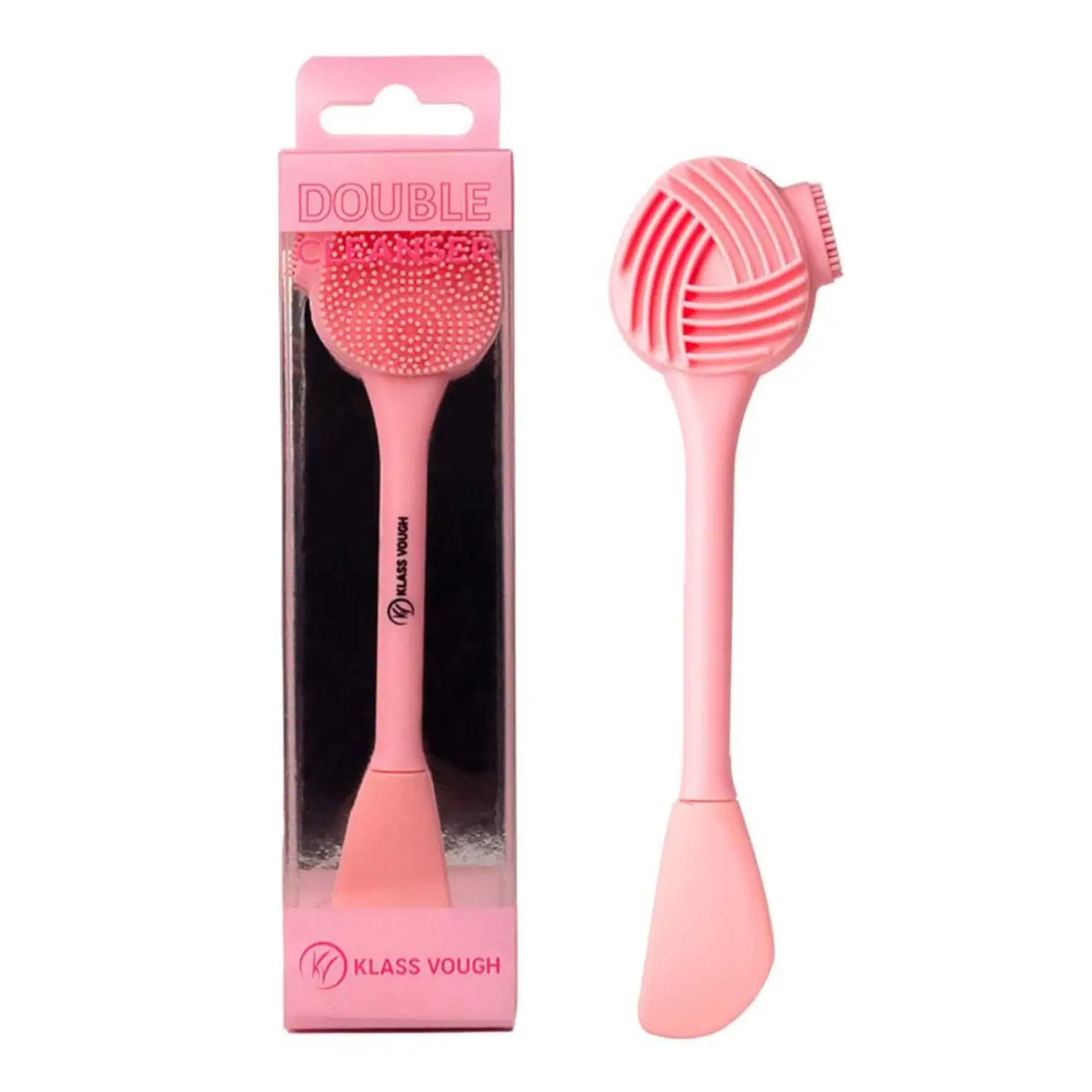 Escova de Limpeza Facial Klass Vough Double Cleanser Rosa Fc-06