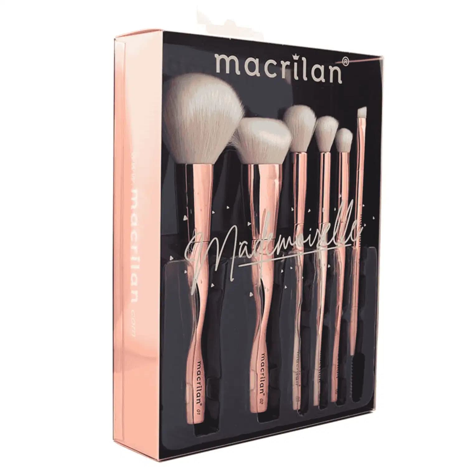 Kit ED004 com 6 pincéis para maquiagem Mademoiselle