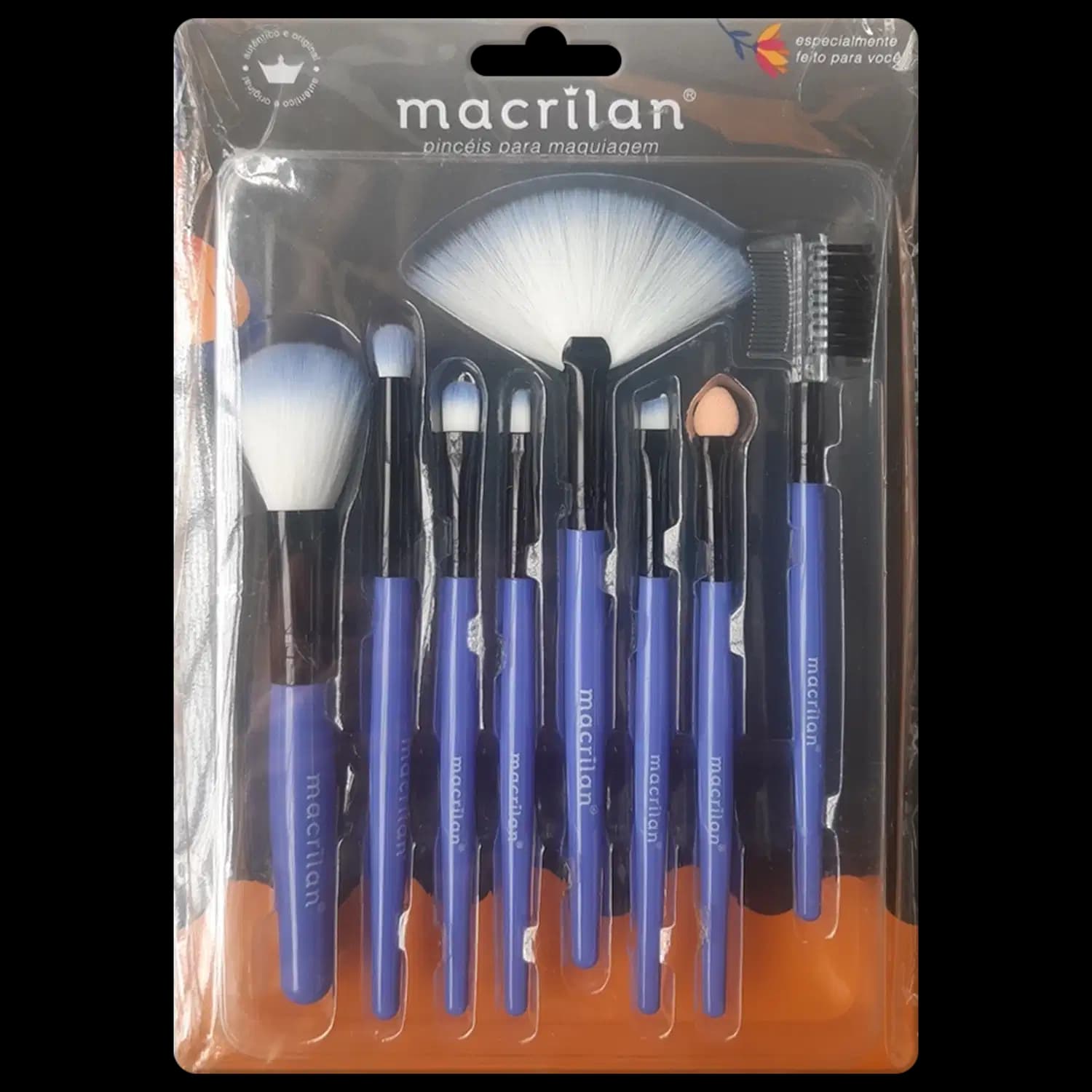 Kit de Pincéis de Maquiagem Macrilan KP3-1A (8 Produtos)