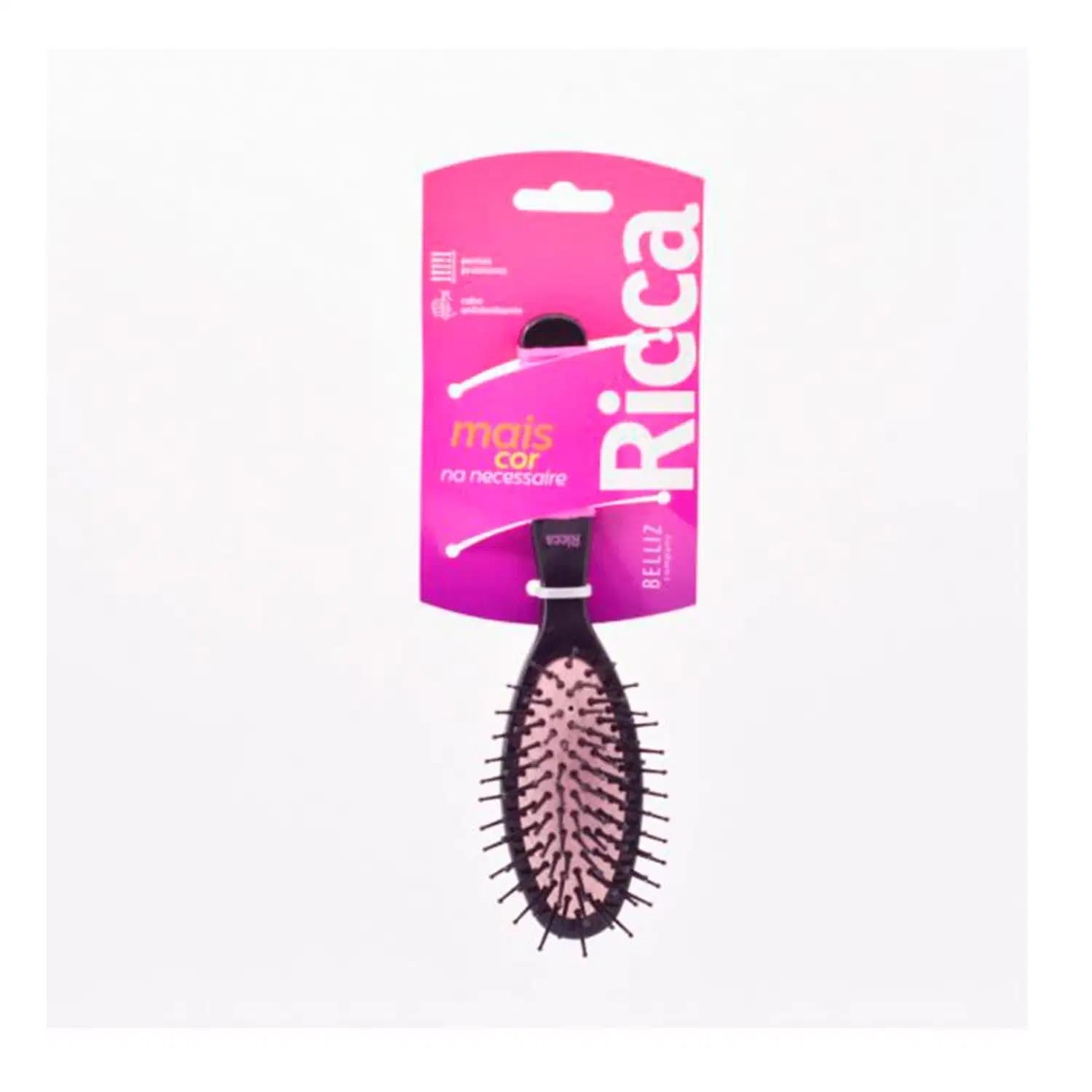 Ricca Oval Blackepink Pequena - Escova De Cabelo