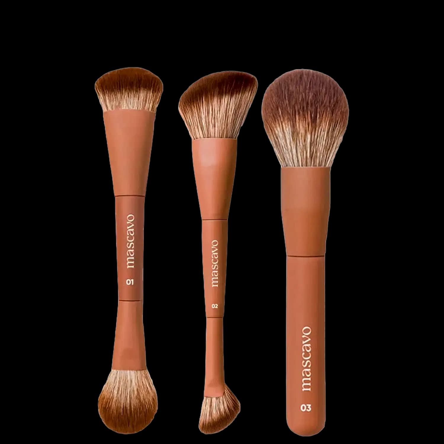 Kit Mascavo Pro Series Pincel de Maquiagem 01 + 02 + Pincel 03
