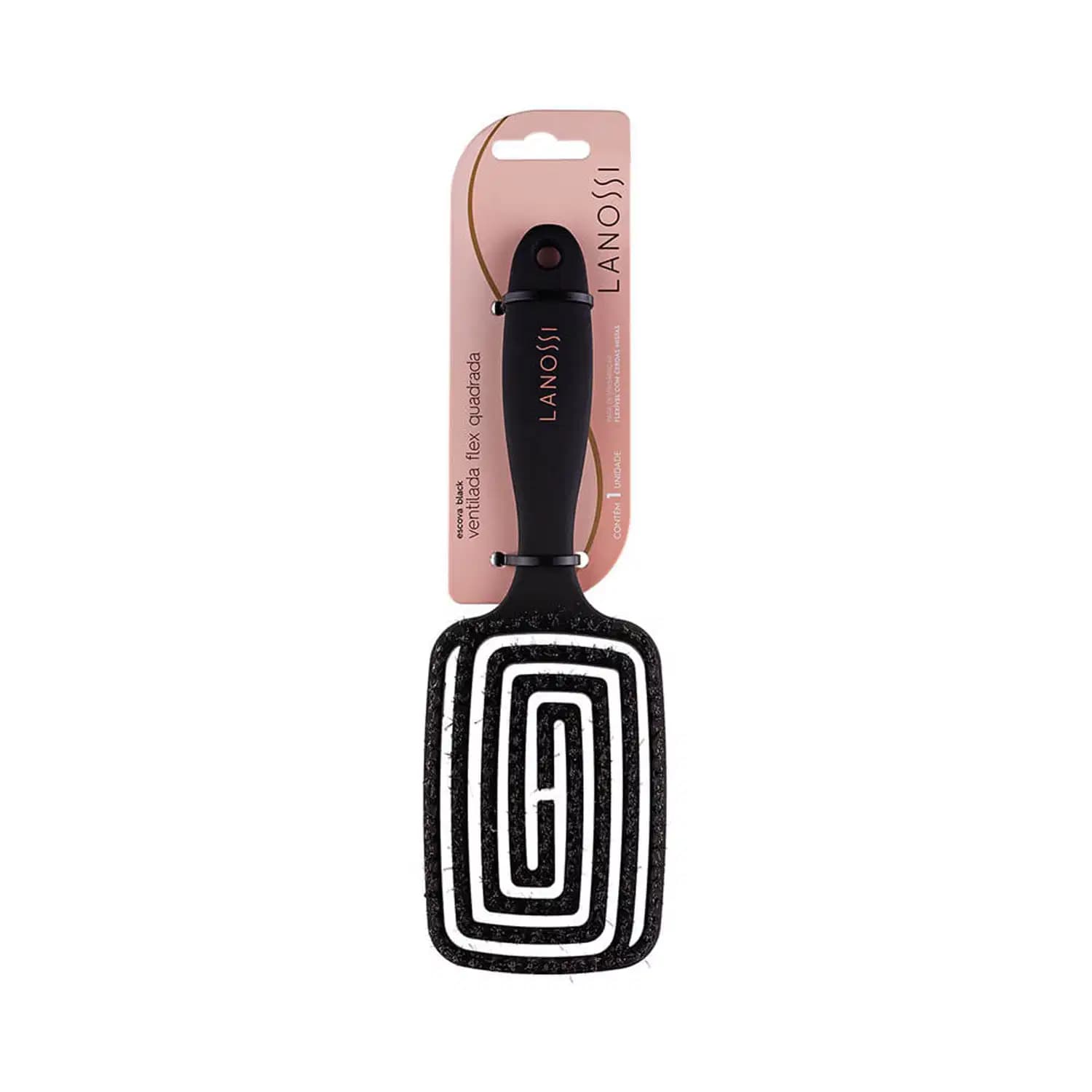 Lanossi Bronzer Ventilada Flexível Quadrada - Escova de Cabelo