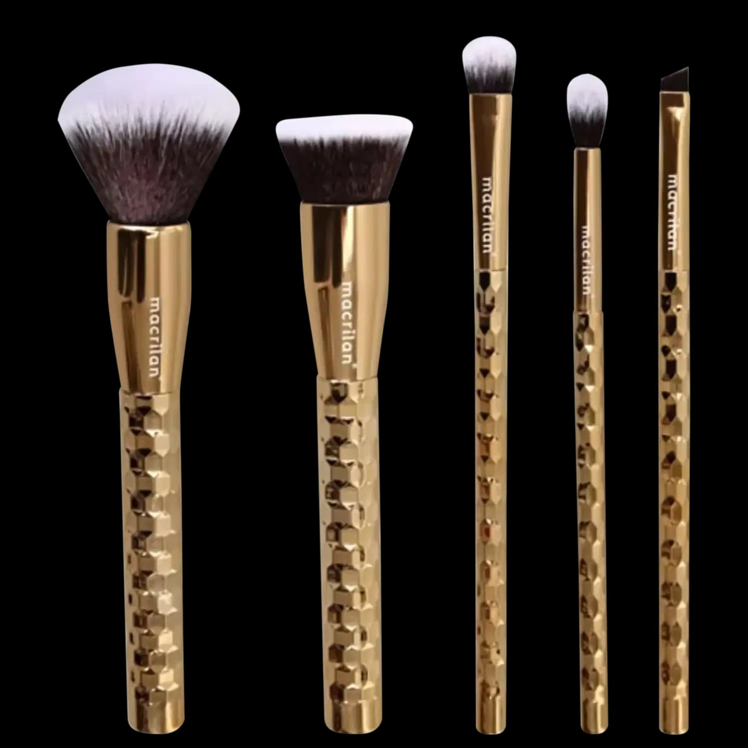 Kit Macrilan Precious Gold ED006 - Pincéis para Maquiagem (5 Produtos)