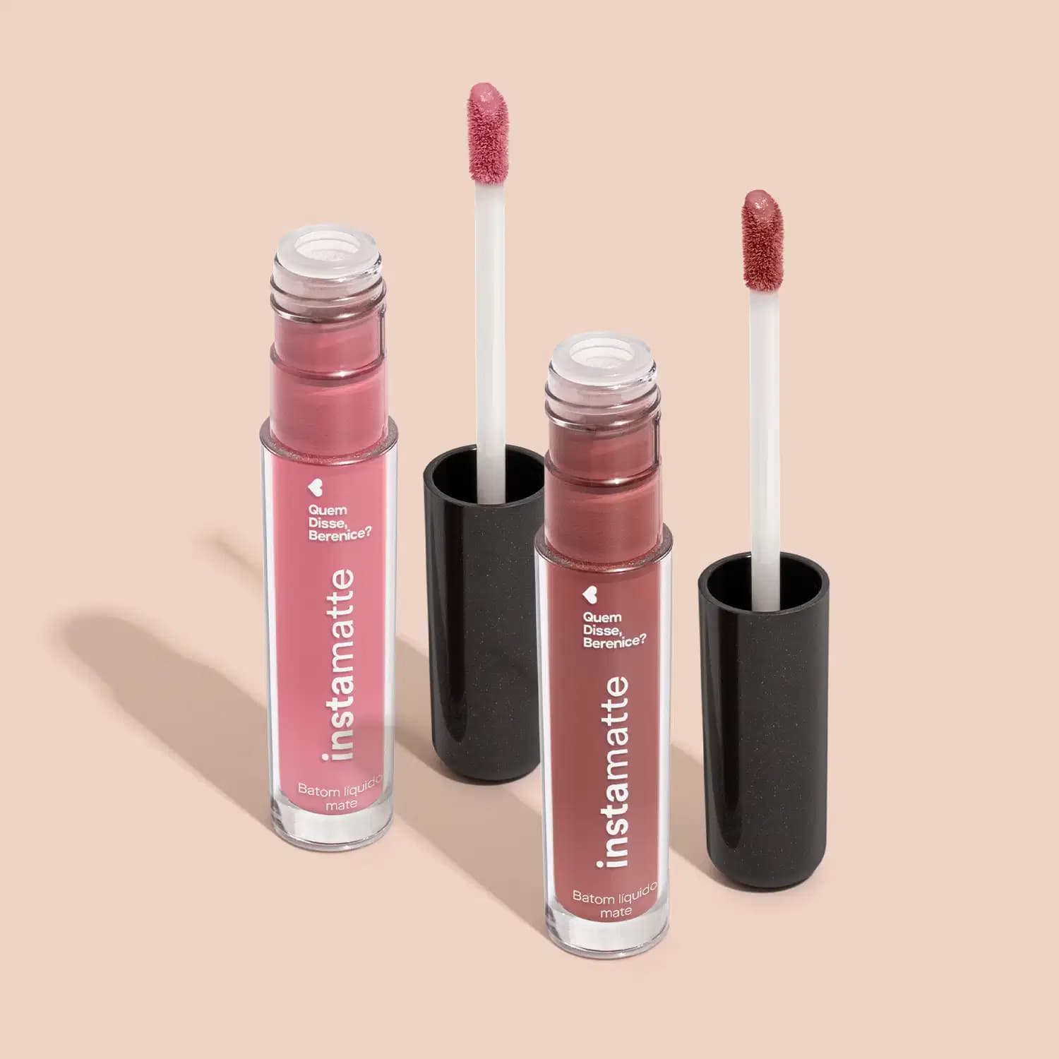 Combo Instamatte: Batom Líquido Bege Castanheli 4ml + Batom Líquido Rosa Roseirali 4ml
