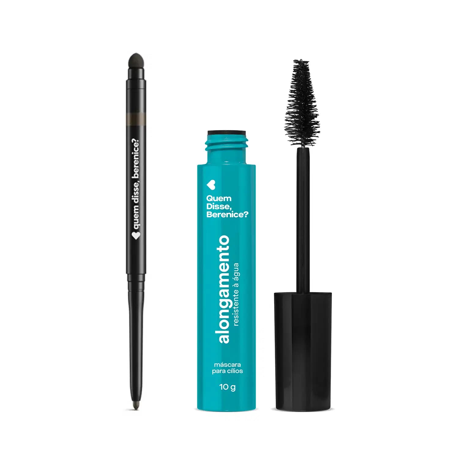 Combo Quem Disse, Berenice?: Máscara de Cílios Resistente è Água 10g + Lápis para Olhos Esfumador Marrom 200mg v1