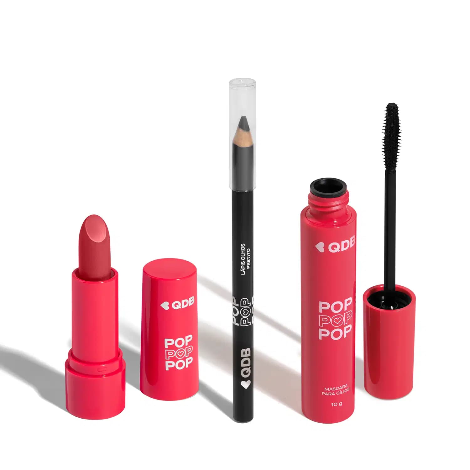 Combo POP Quem Disse, Berenice?: Máscara Para Cílios 10g + Lápis Preto Para Olhos 1,1g+ Batom Rosa Radiante 3,6g