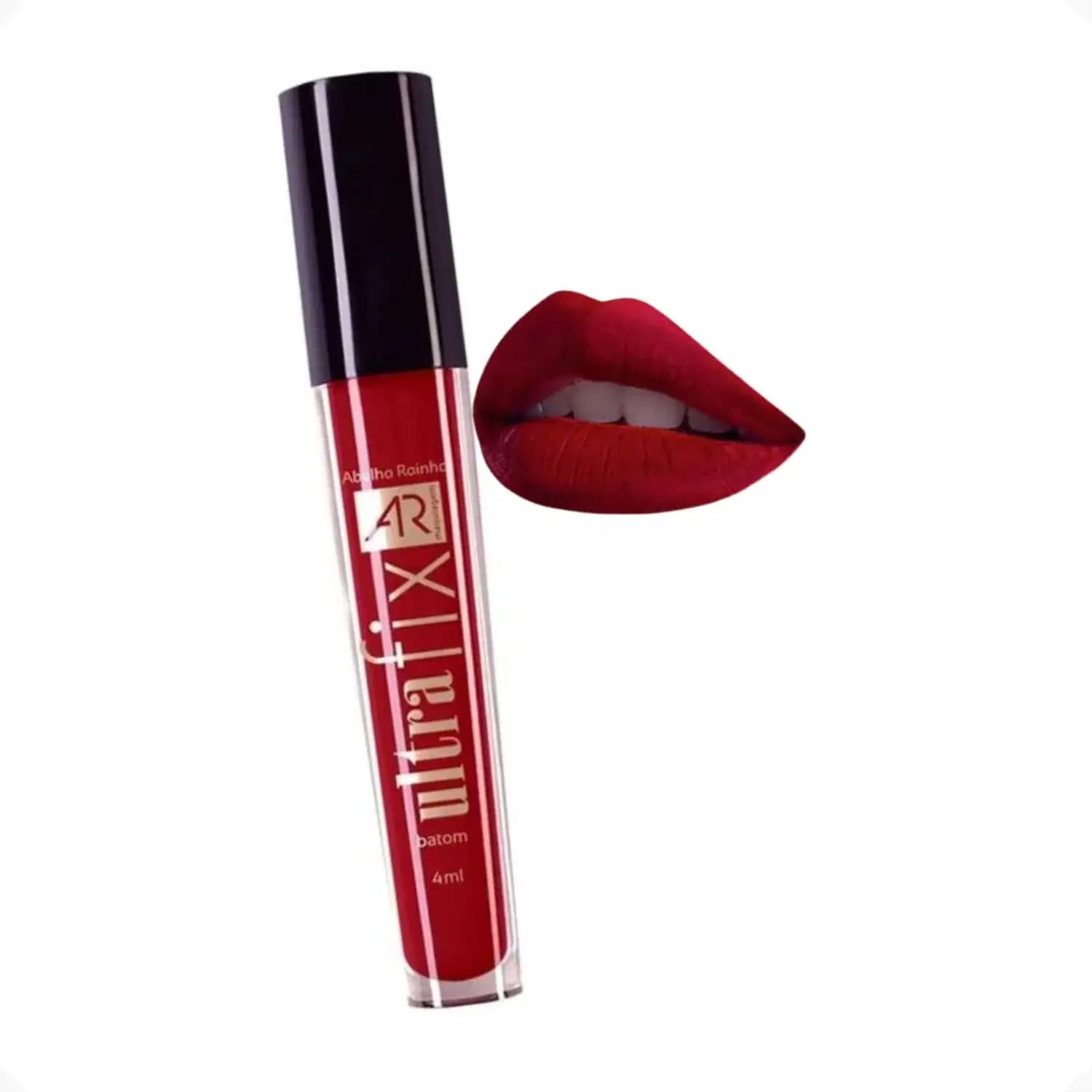 Batom Matte Coração Rubi Vermelho Ultrafix Ar Maquiagem Abelha Rainha REF 4204