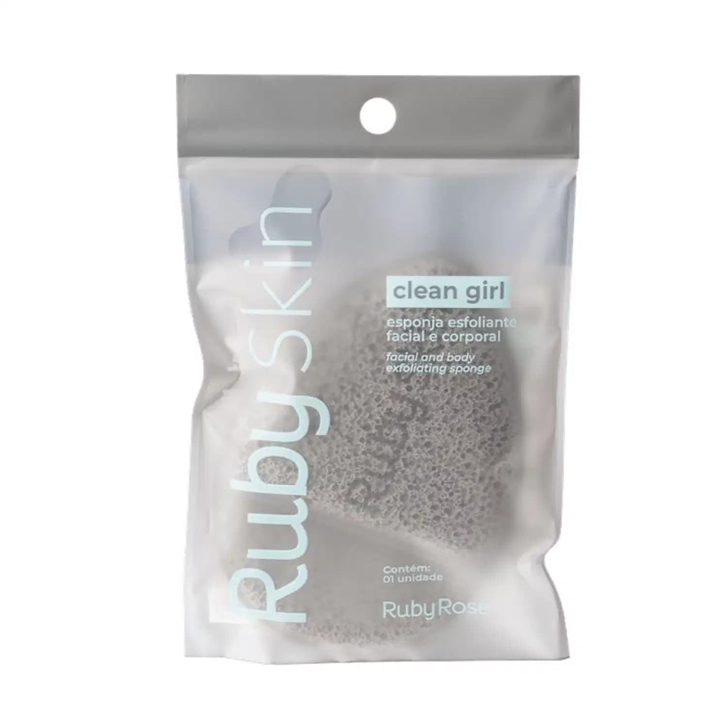 Esponja Esfoliante Puff Ruby Skin Cinza - Ruby Rose