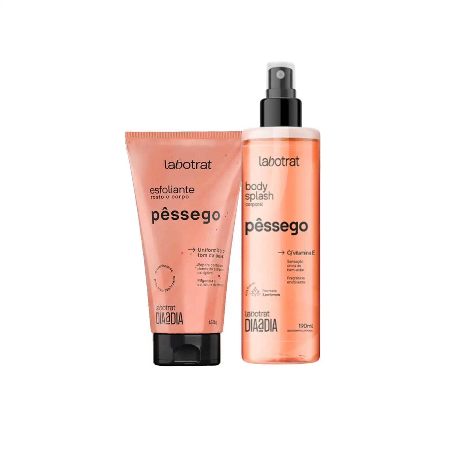 KIT ESFOLIANTE PESSEGO 150GR + BODY SPLASH PESSEGO 190ML - LABOTRAT