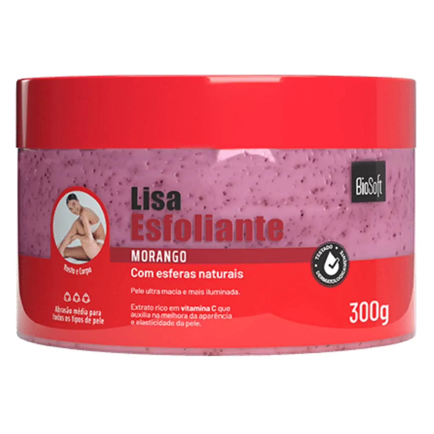 Bio Soft Lisa Morango - Esfoliante Corporal 300g