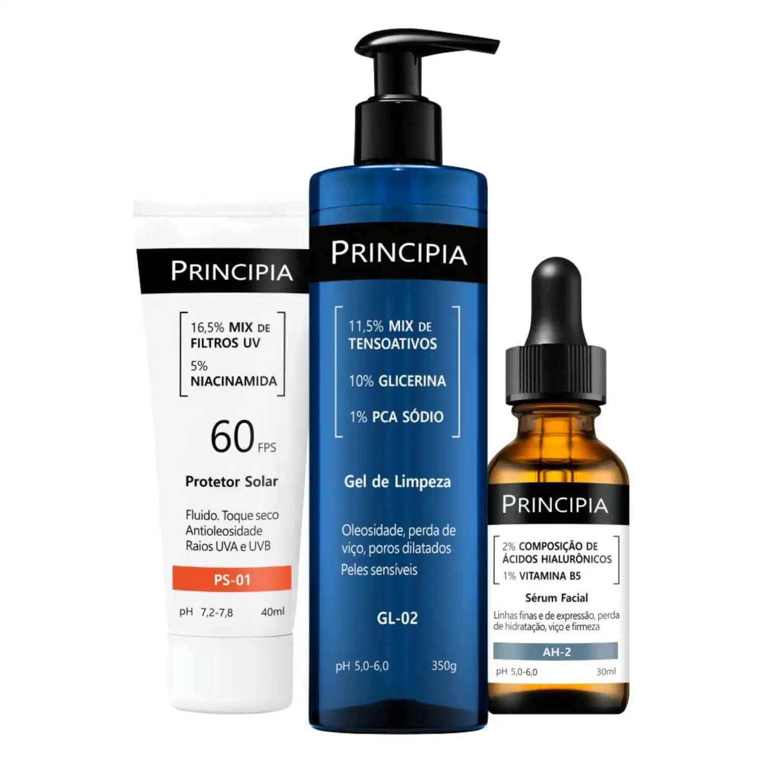 Kit Principia Primeira Rotina de Skincare (3 Produtos)