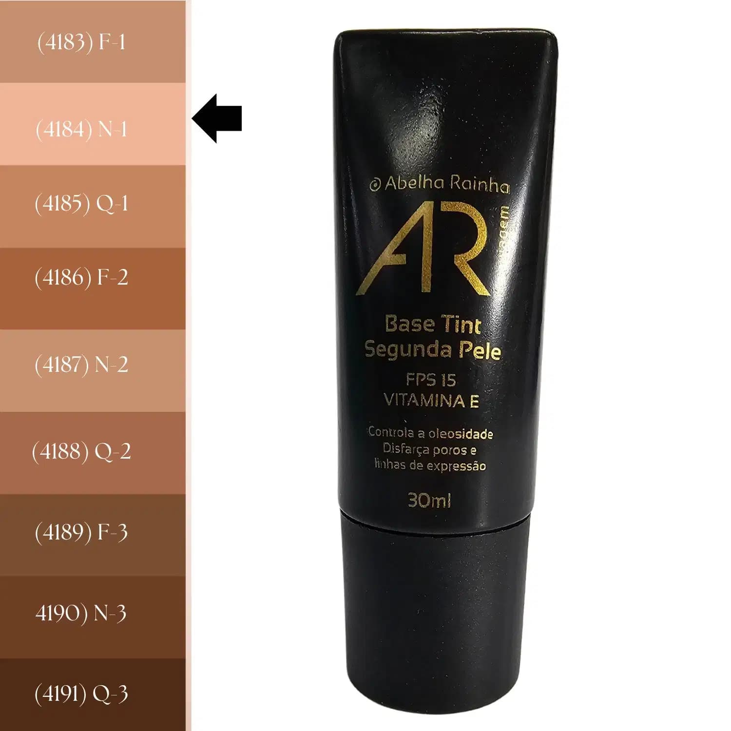 Abelha Rainha AR Maquiagem Base Tint Segunda Pele Bege Claro N-1 FPS 15 30ml