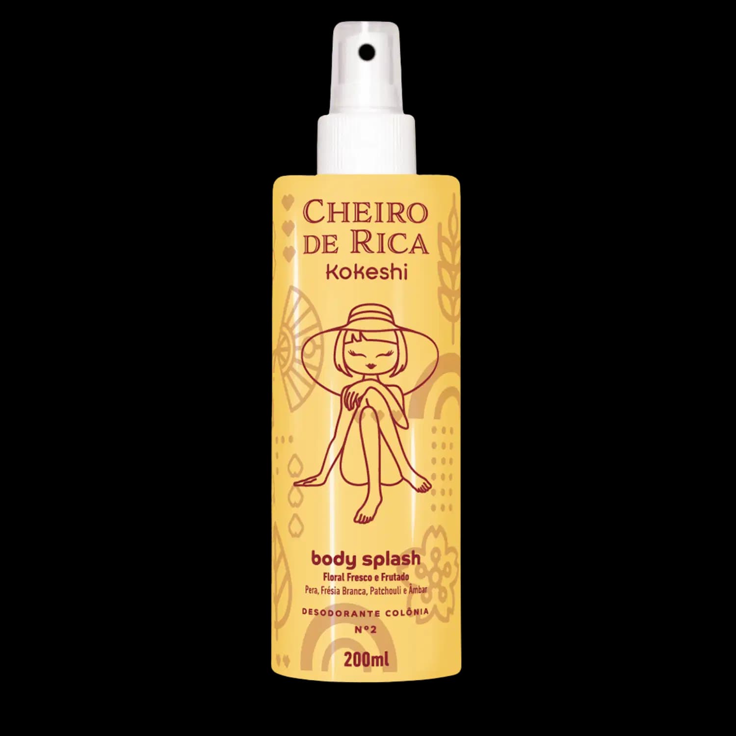 Body Splash Corporal Cheiro de Rica N2 Kokeshi 200ml Floral Fresco Frutado