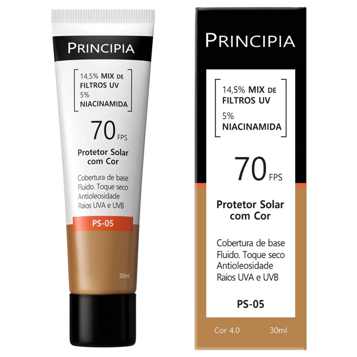 Principia PS-05 FPS 70 Cor 4.0 - Protetor Solar com Cor 30ml