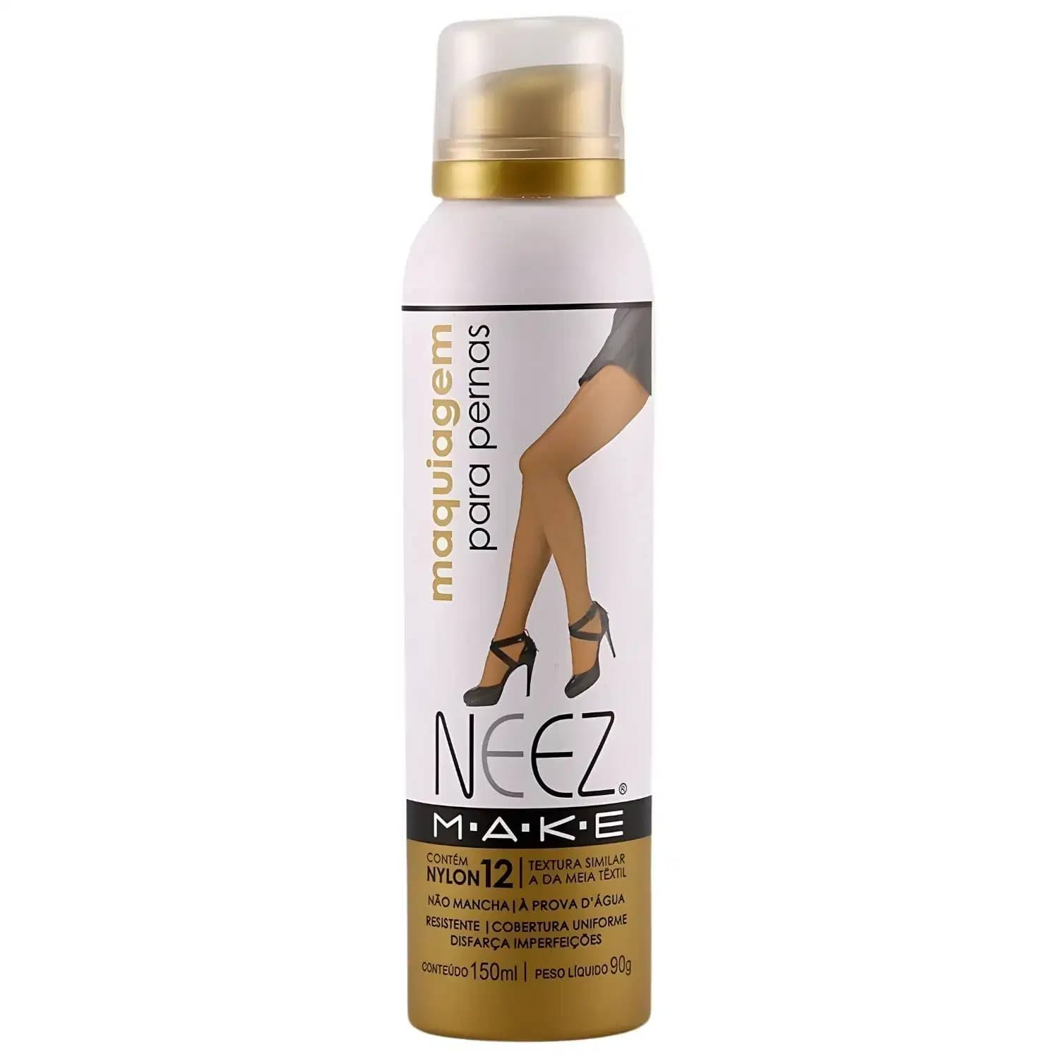 Maquiagem Para Pernas Spray Neez Profissional Esconde Estrias Celulites Tatuagem Morena Escura 150ml
