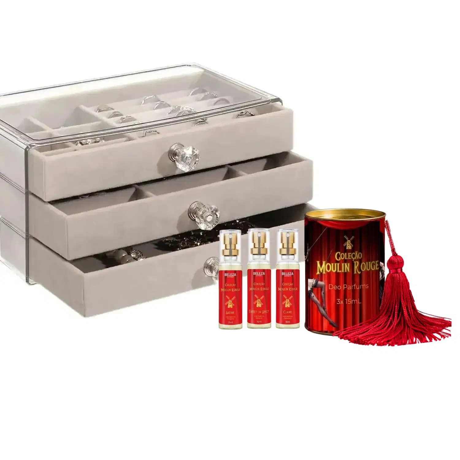 Presente feminino perfumes e porta jóias Moulin Rouge