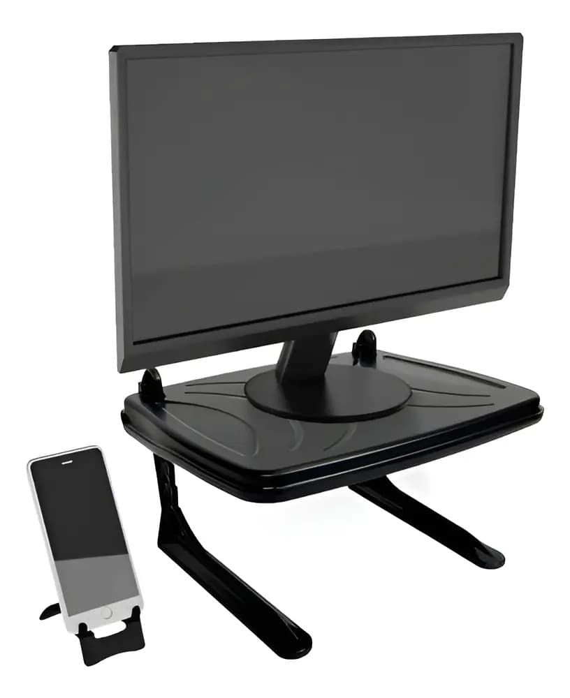Suporte Monitor Reliza Ergolution Preto + Suporte Celular Multiuso