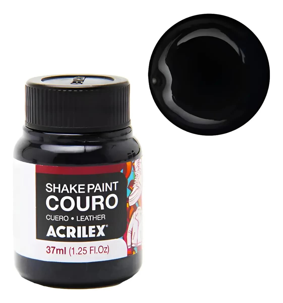 Tinta Couro Preta 520 37ml Reparar Jaqueta Sapato Bolsa