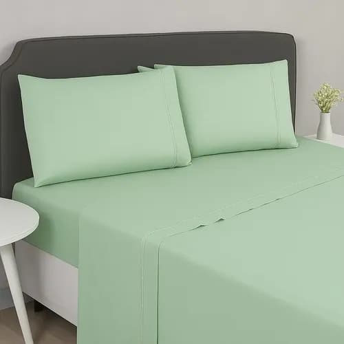 Jogo De Lençol Cama Casal 4 Pcs Percal 600 Fios Ponto Palito