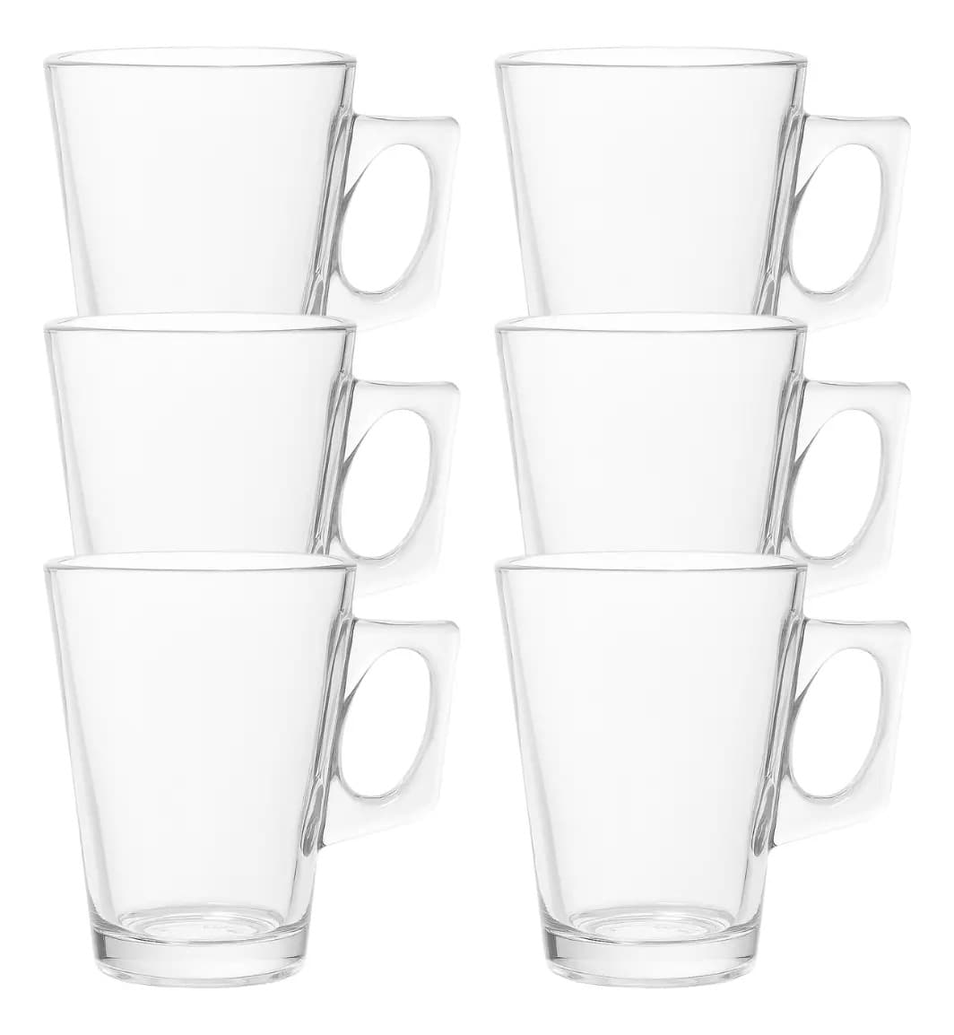 Jogo Xícaras De Vidro Caneca Café Capuccino 120ml Cor Xícara