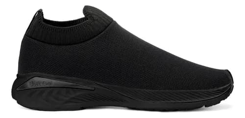 Tênis Masculino Meia Sem Cadarço Preto Leve Calce Fácil Slip