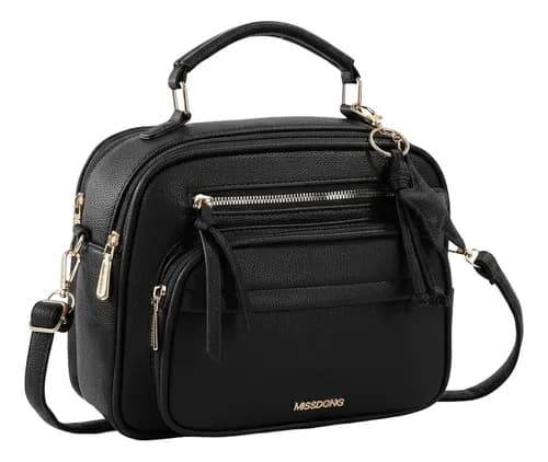 Bolsa Feminina Preta Baú Transversal Tamanho Média Promoção