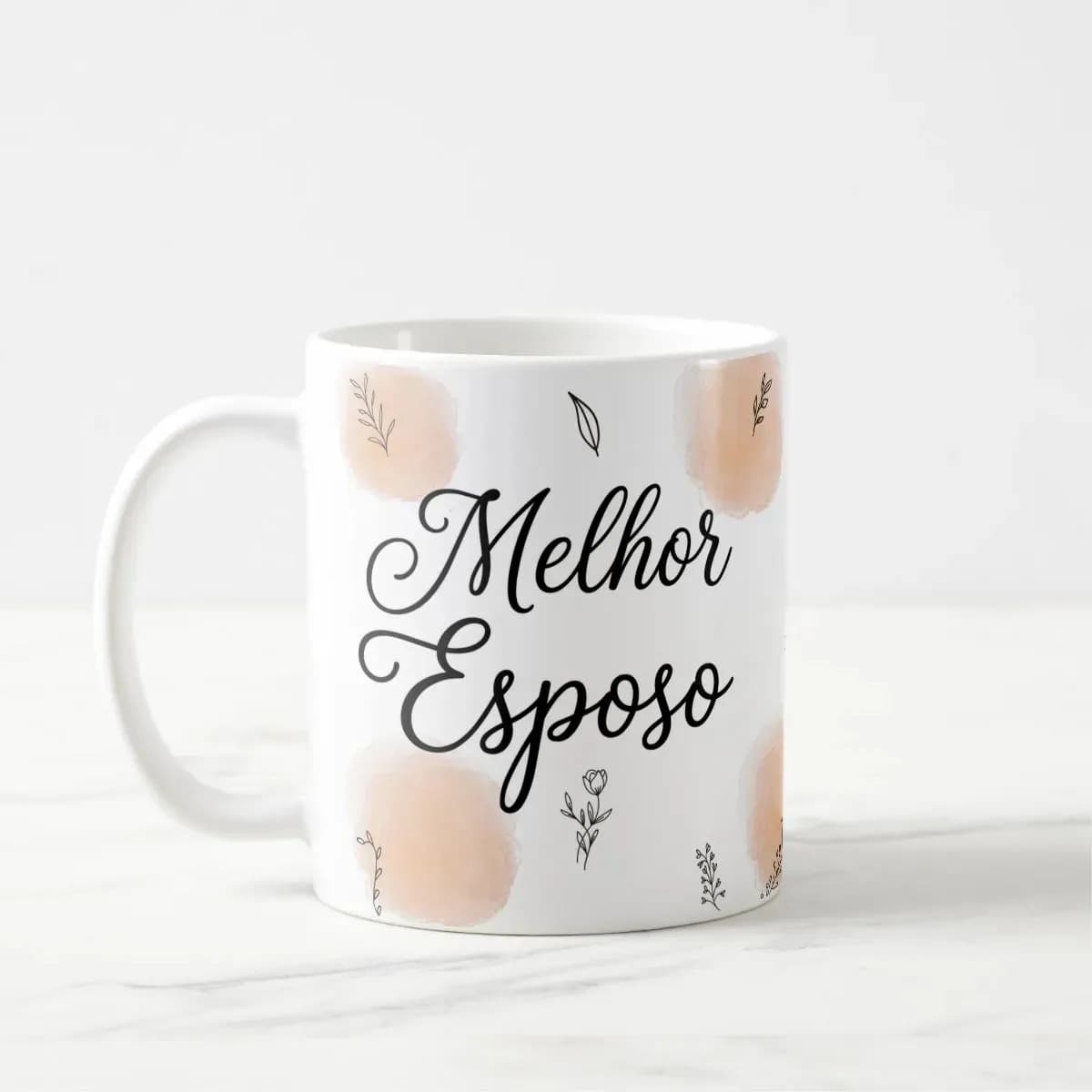 Caneca Casal Personalizada Presente Criativo Namorados Branco Melhor Esposo