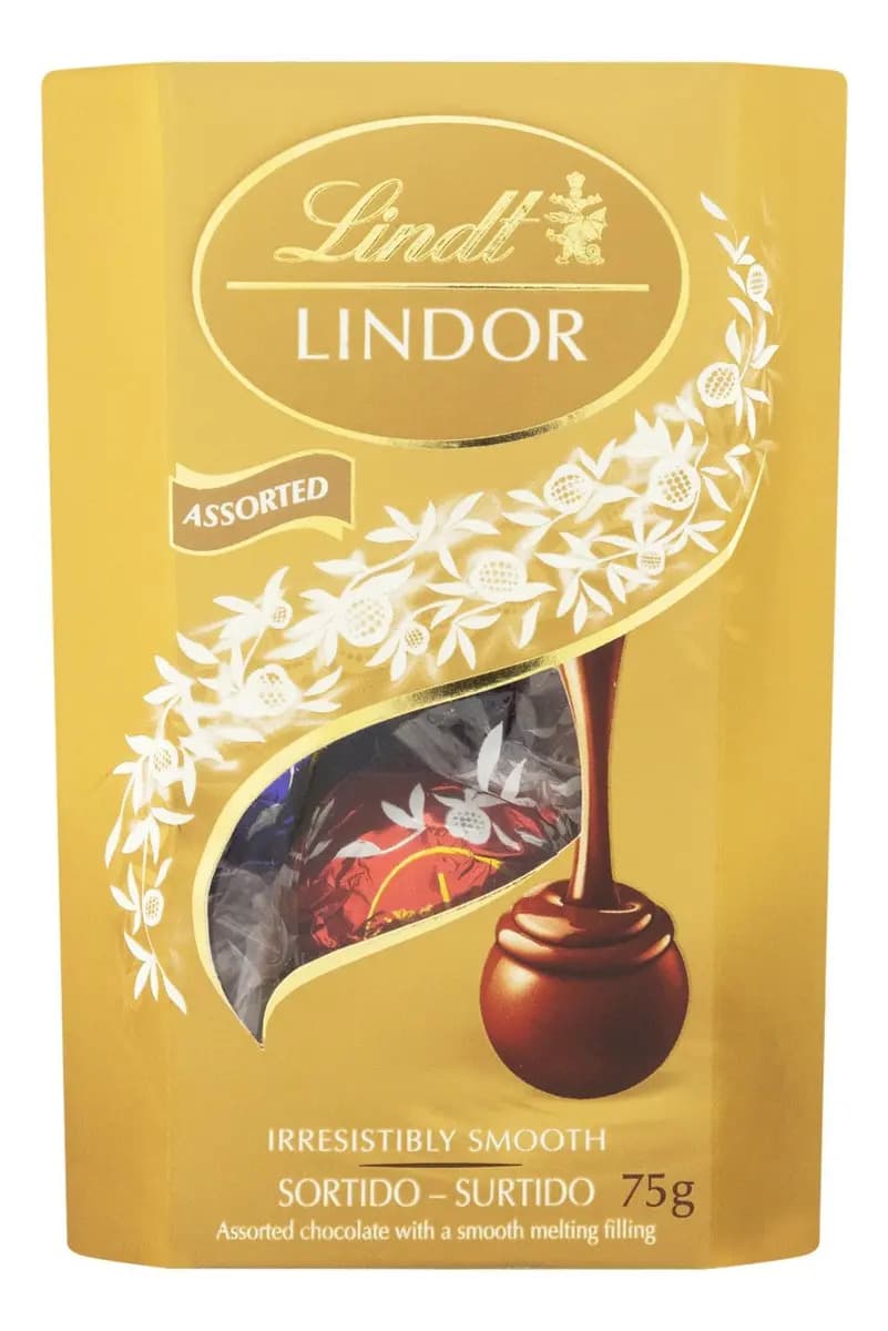 Caixa Bombom Suíço Lindt Lindor Sortido Cremoso 75g