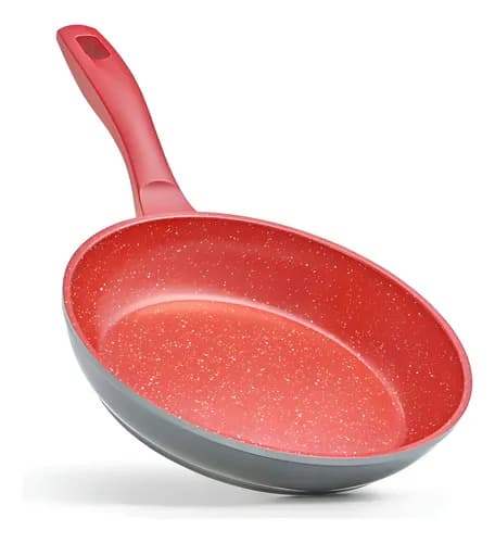 Panela Polishop Sauté Grand Vermelha de 24cm Frigideira Flavorstone