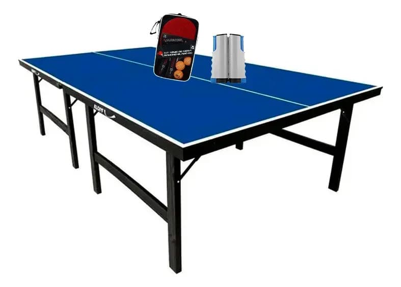 Mesa Ping Pong 1019 Klopf + Kit 4862 + Rede Retrátil