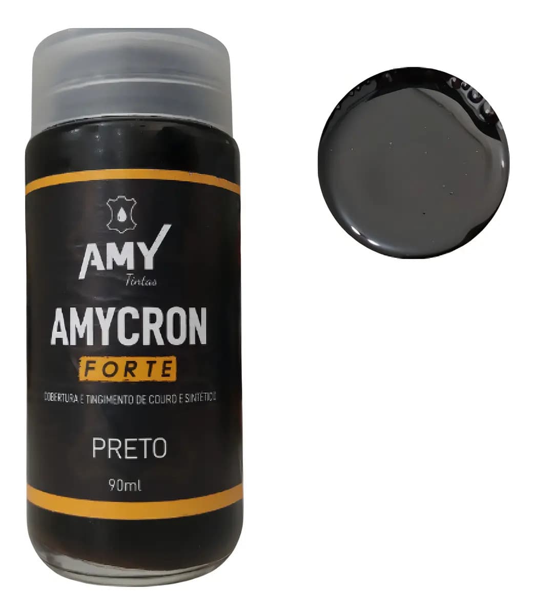 Amycron preta 90ml tinta para couro sapato,bota,bolsa,jaqueta cobertura e tingimento