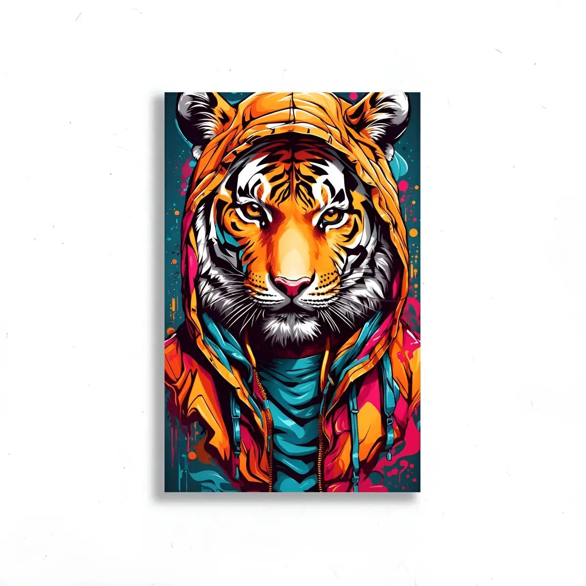 Quadro decorativo K&F Quadro Decorativo quadro decorativo tigre colorido impressão digital 65x40