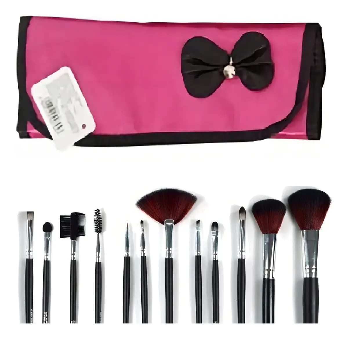 Kit 12 Pincéis Maquiagem Mega Maquiagem + Necessaire Sortida