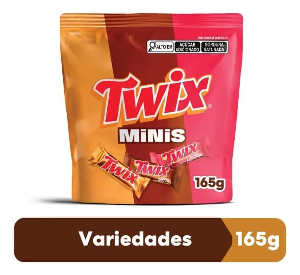 Caixa Bombom Chocolate Twix Original Minis 180g