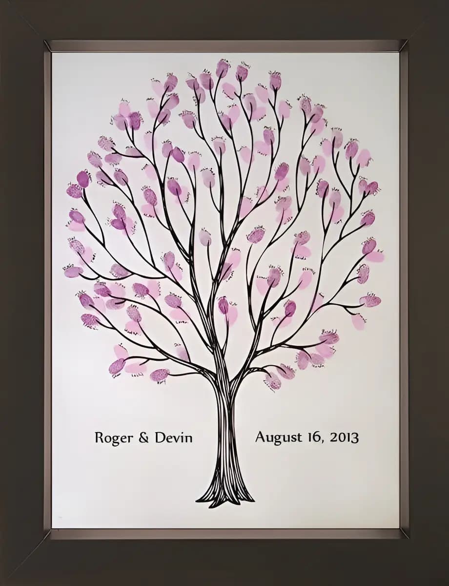 Quadro Personalizado Para Casamento Árvore Digitais Festas Cor Imagem5