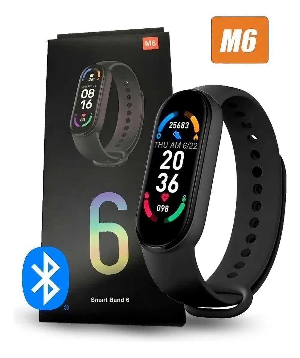 Smartband Smart Bracelet M6 Smartwatch Relogio Bluetooth Preto