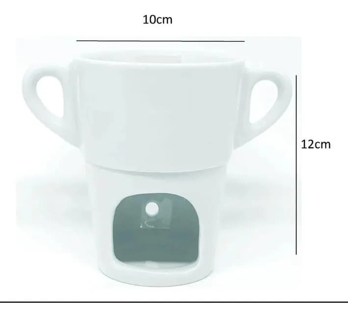 Kit Fondue Porcelana Branca 6 Peças 250ml