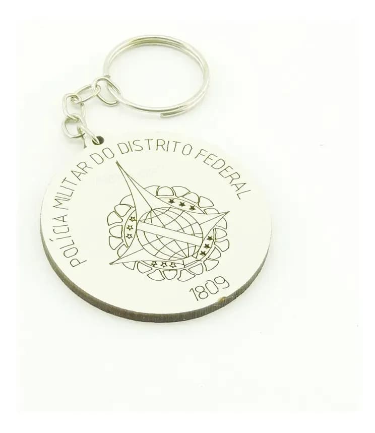 Chaveiro Modernarte Polícia Militar Chaveiro Personalizado Kit 35u Branco