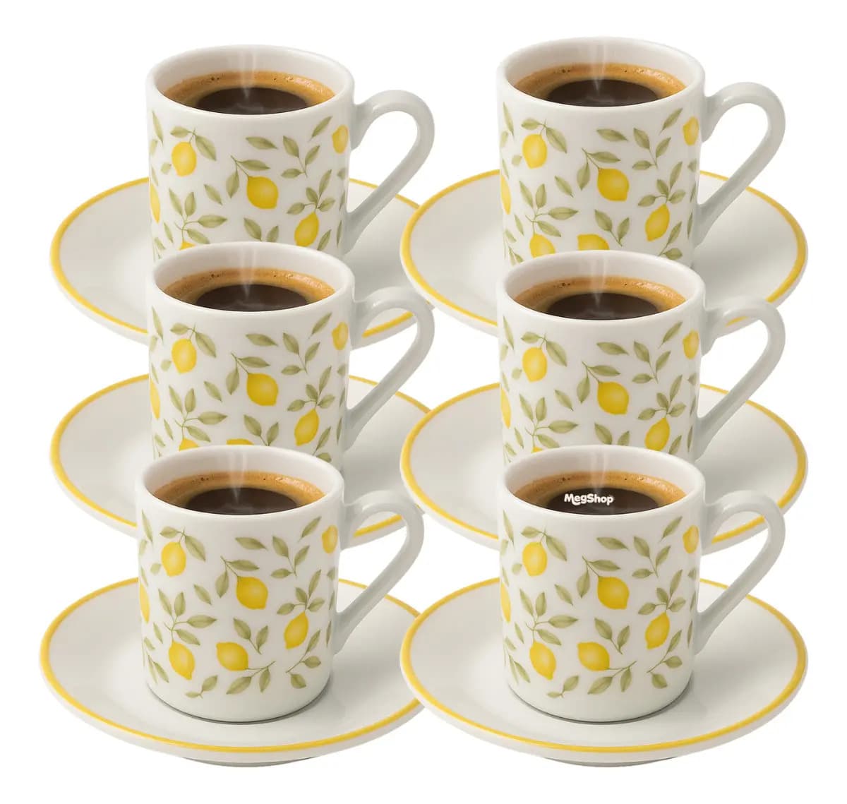 Jogo Xicaras Cafe Expresso De Porcelana 80 Ml Limone