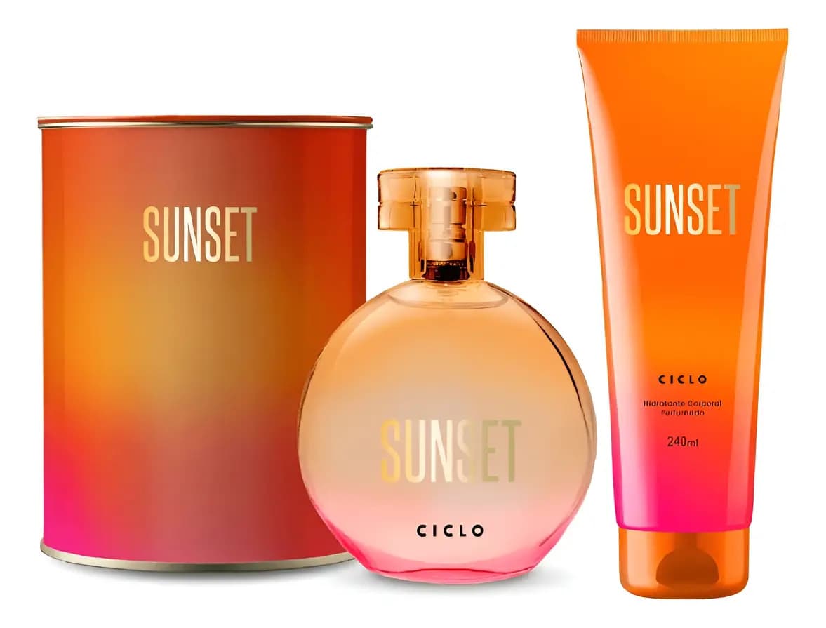 Kit Perfume Ciclo Sunset Feminino com Loção Hidratante