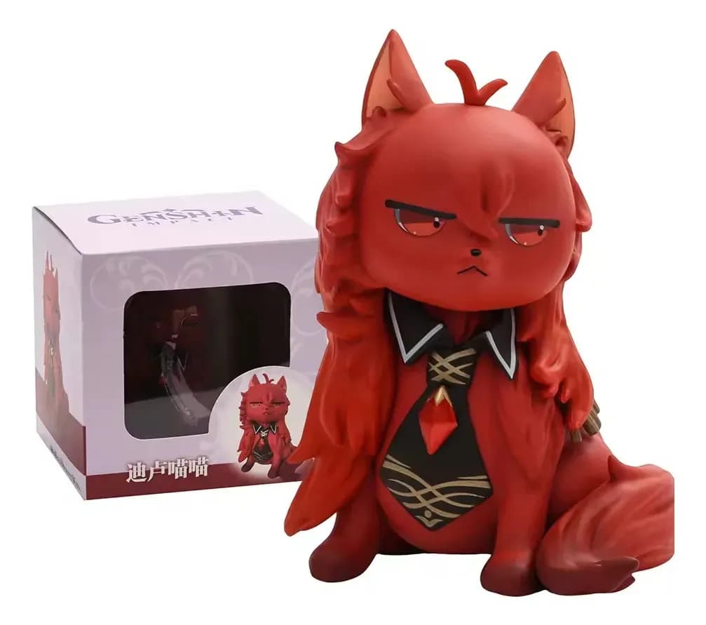 Action Figure Diluc Gato Genshin Impact Colecionável