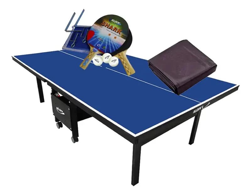 Mesa Ping Pong 1084 Klopf + Kit 5031 + Capa P/ Mesa Fechada