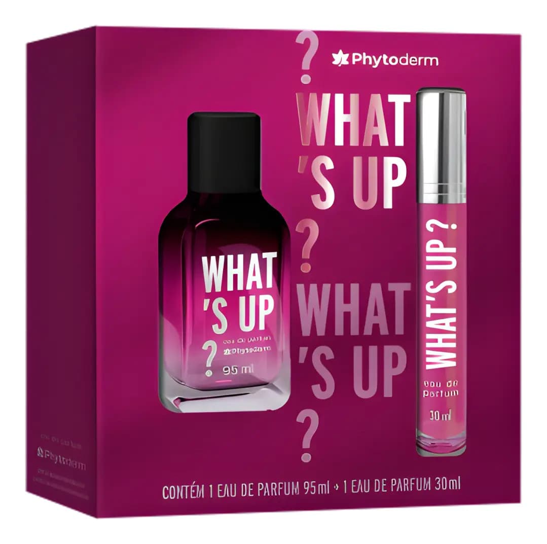 Kit Perfume Feminino What's Up 95ml + 30ml Travel Size Phytoderm Floral
