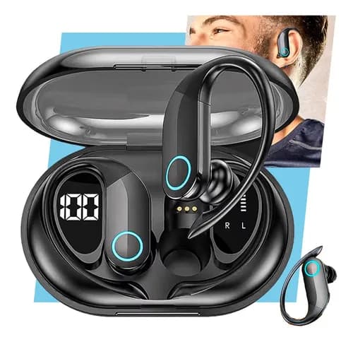 Fone De Ouvido Bluetooth Sem Fio Tws Esportivo Compatível Com iPhone Samsung Xiaomi Lenovo Motorola Xt80 Lp75 Celular Android Ios Academia Caminhada Tipo Gancho Casenn