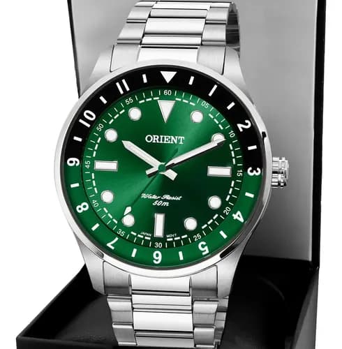 Relógio Orient Masculino Verde Prateado Mbss0015e1sx