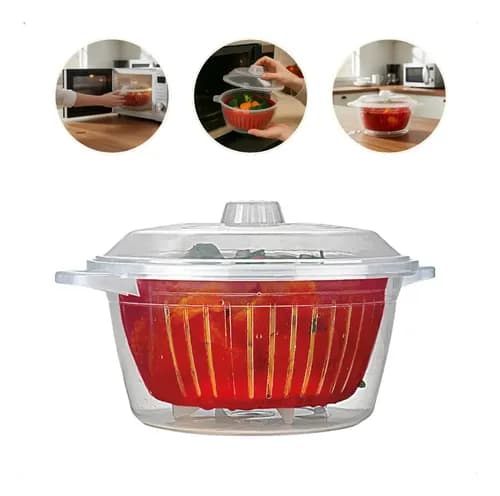 Panela De Micro-ondas Com Cesto Para Legumes 2,6 L Nitron Cor Branco