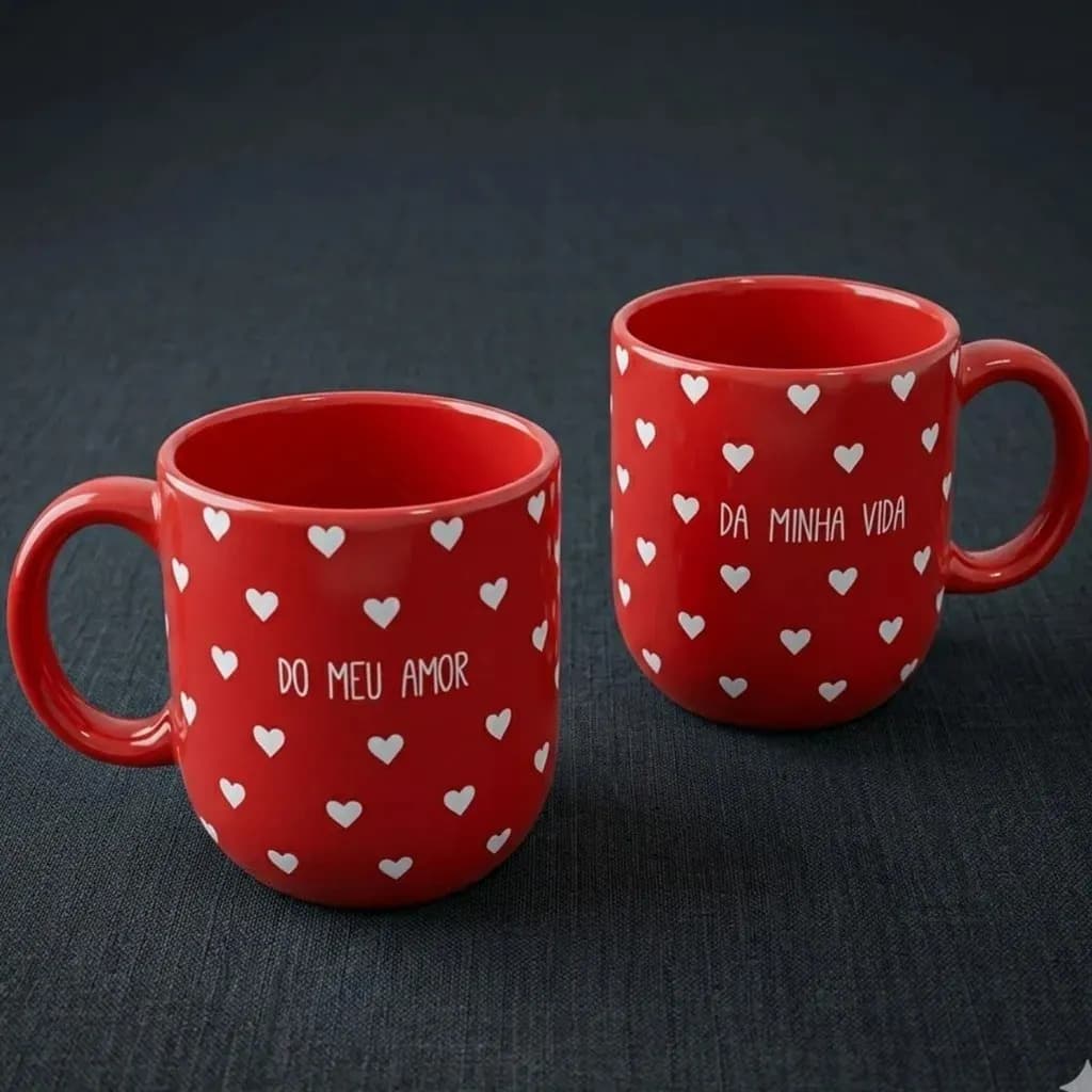 Kit Caneca Casal Love Namorados Presente 360ml