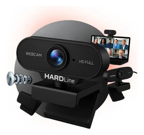 Webcam Hardline Camera Hardline Full Hd Zoom 1080p Com Microfone Integrado Entrada Usb 2.0 Rotação 360 Graus Videoconferência Streamcam Estúdio Plug And Play Home Office Chamadas De Vídeo Zoom Teams