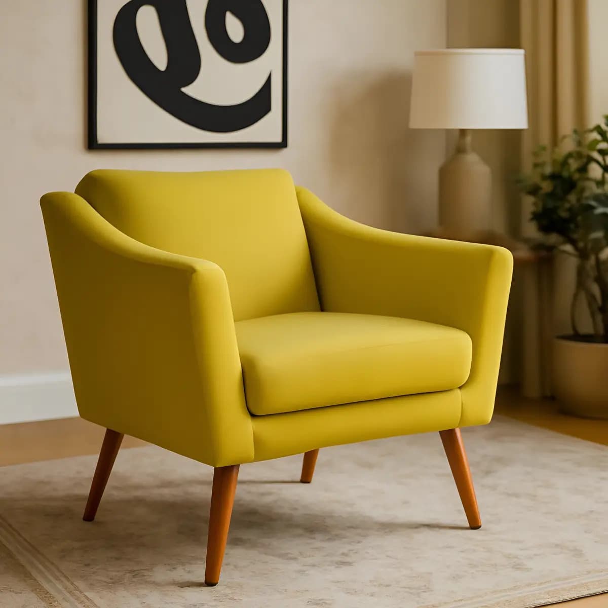 Poltrona Decorativa Agatha Corino Amarelo