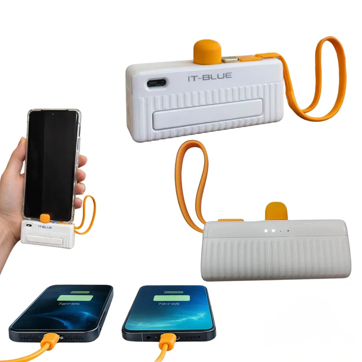 Mini Carregador Pequeno Power Bank 5000mah Portátil iPhone Android Power Bank Pequeno Carregador Celular Pequeno Para Ios Apple Usb Usbc Homologado Motorola Samsung Xiaomi LG Leve Pratico